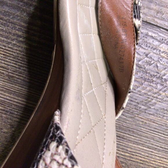 Cole Haan Snakeskin Ankle Wrap Wedge Sandal Size 7 - Picture 6 of 6